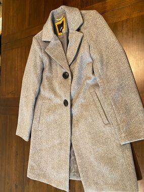 Sam Edelman Gray Wool-Blend Single-Breasted Coat NWOT